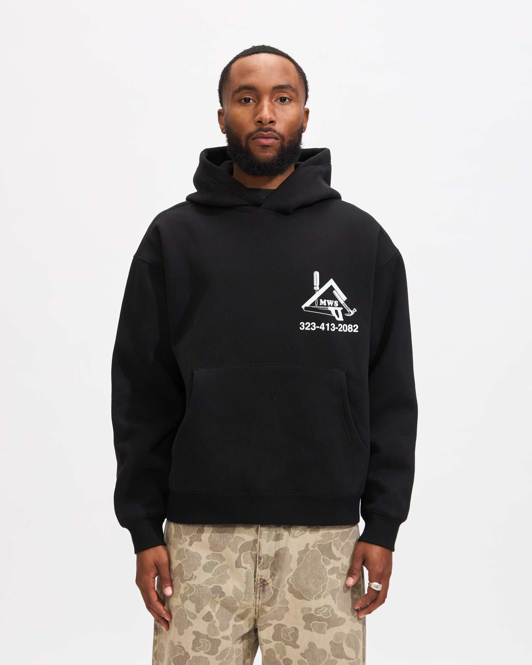 Metalwood Studio Workshop Hooded Sweatshirt in Black Homme Essentials