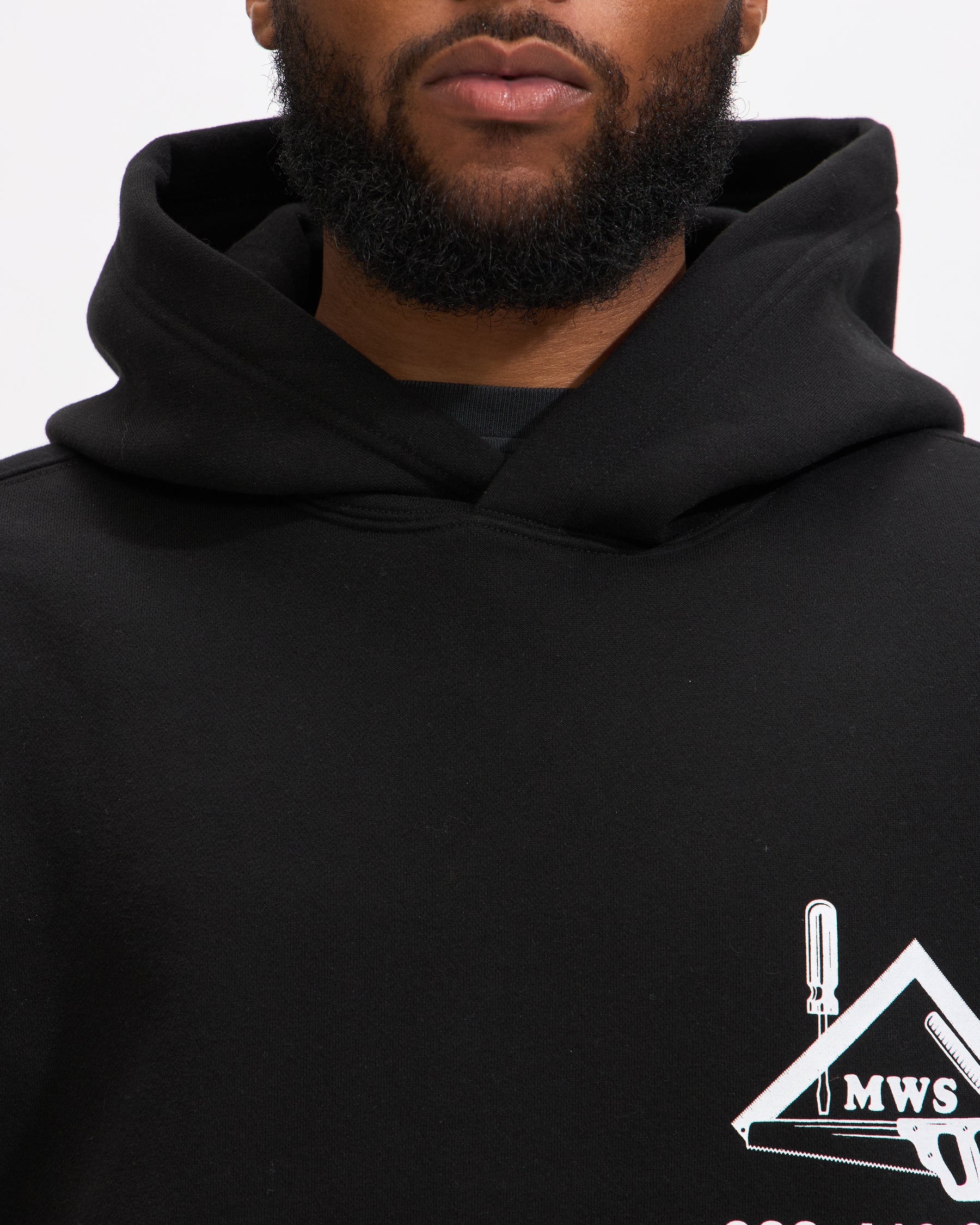Metalwood Studio Workshop Hooded Sweatshirt in Black Homme Essentials