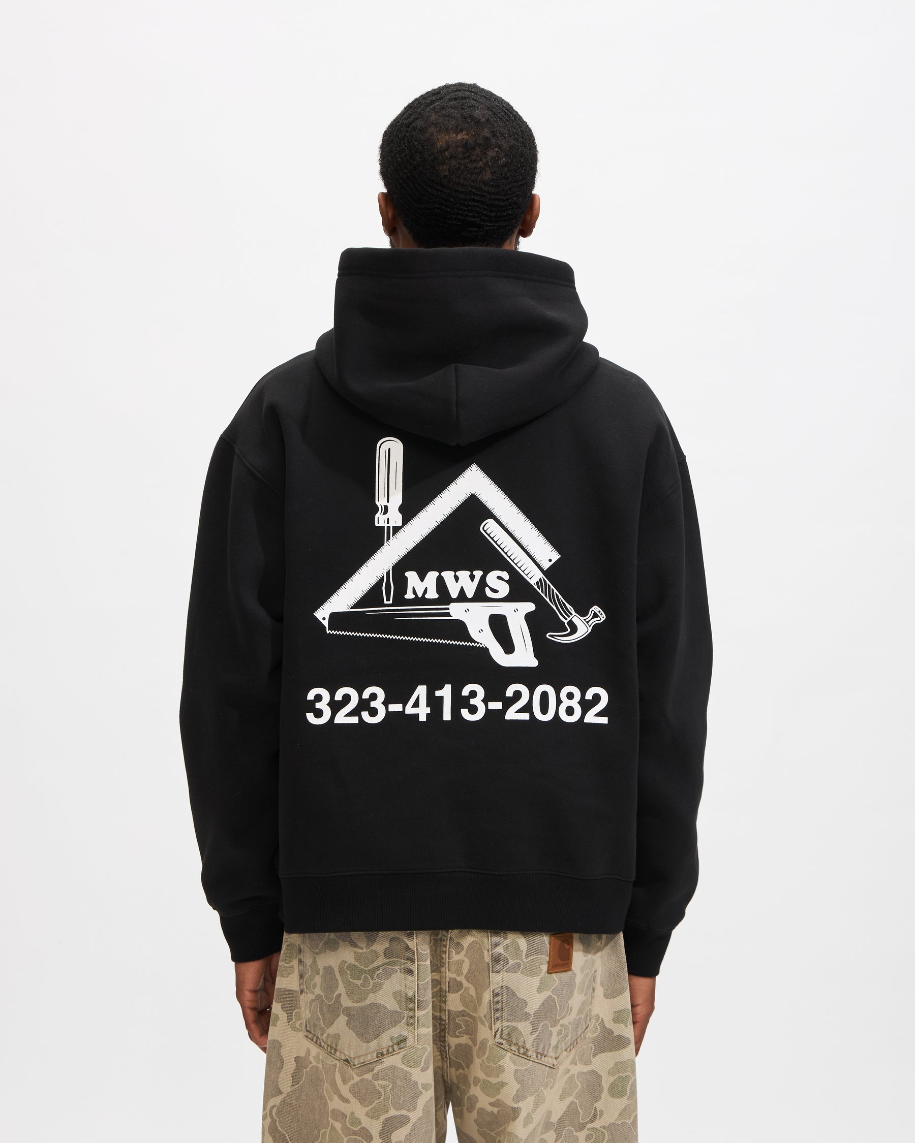 Metalwood Studio Workshop Hooded Sweatshirt in Black Homme Essentials