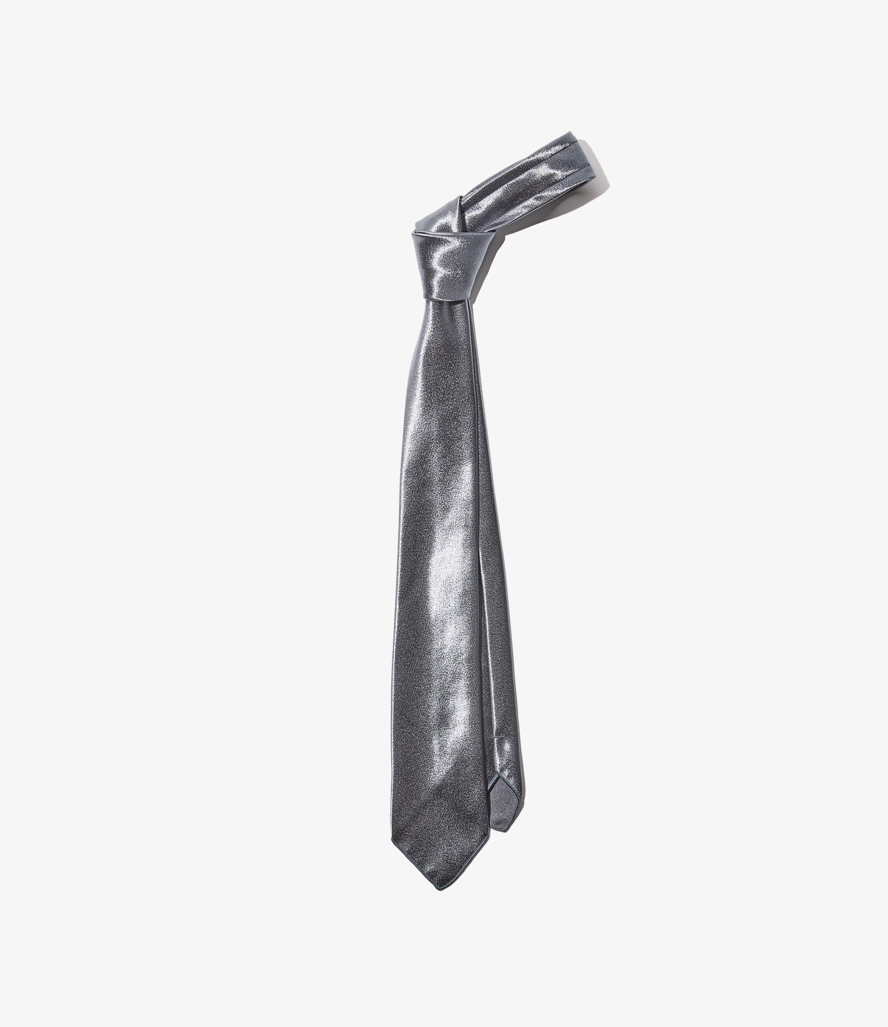 Neck Tie in Charcoal Polyester Sateen