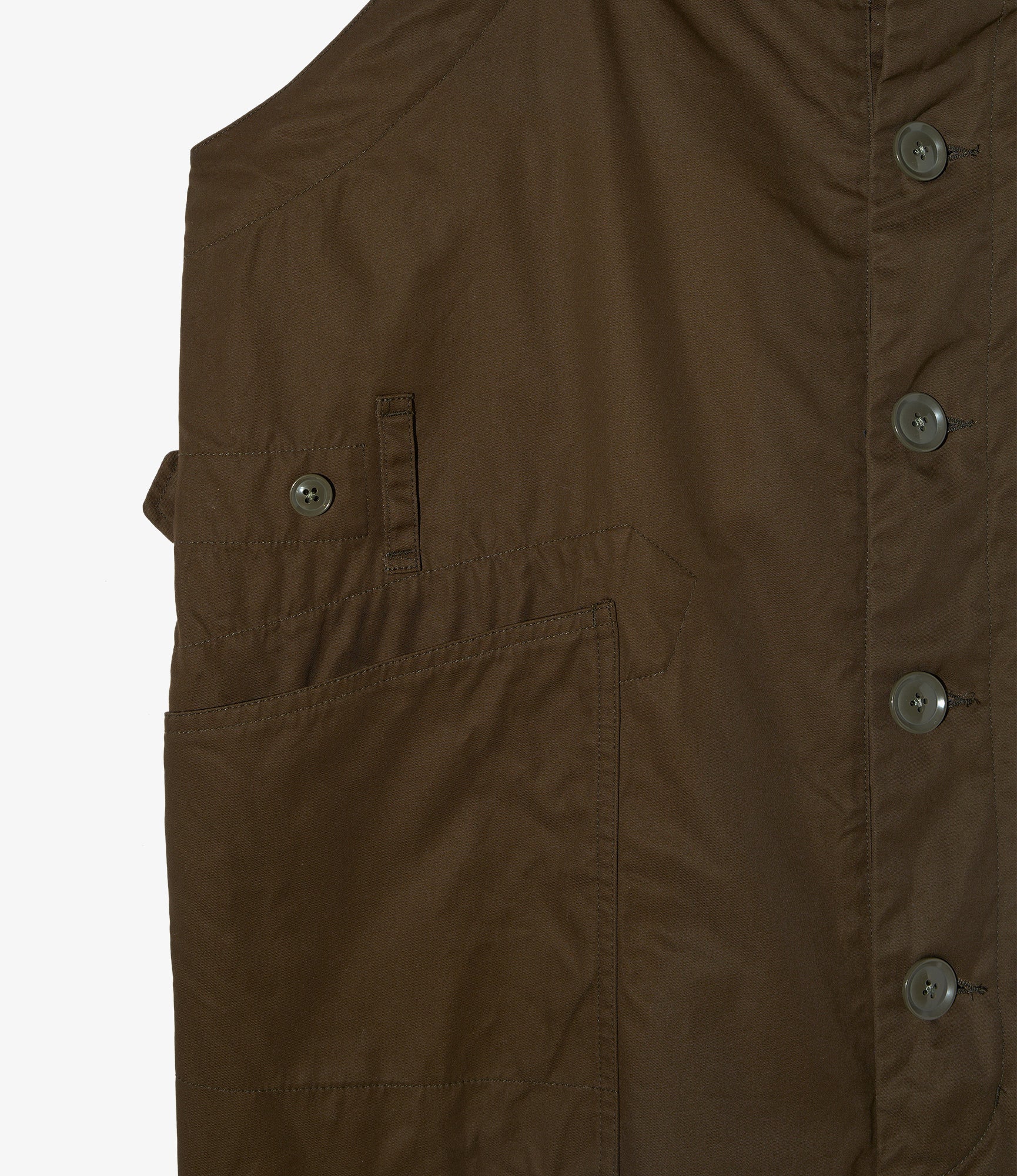 Overalls in Dark Olive Cotton Ventile Twill
