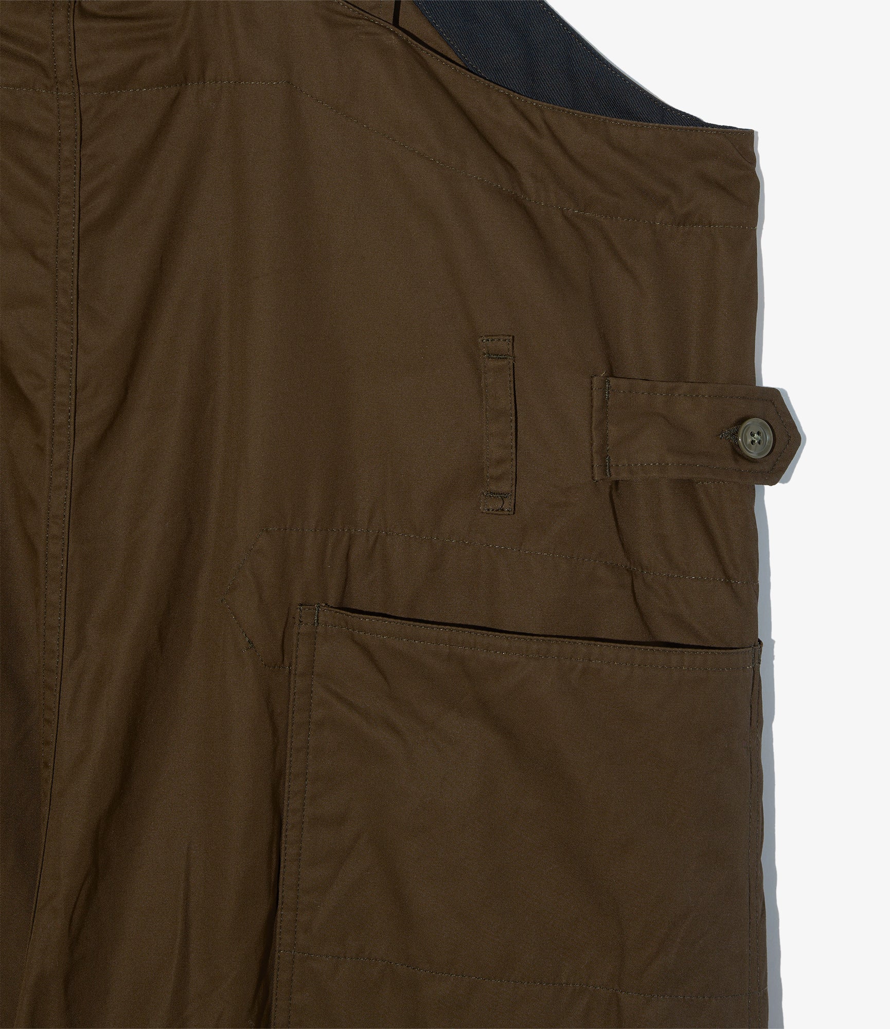 Overalls in Dark Olive Cotton Ventile Twill