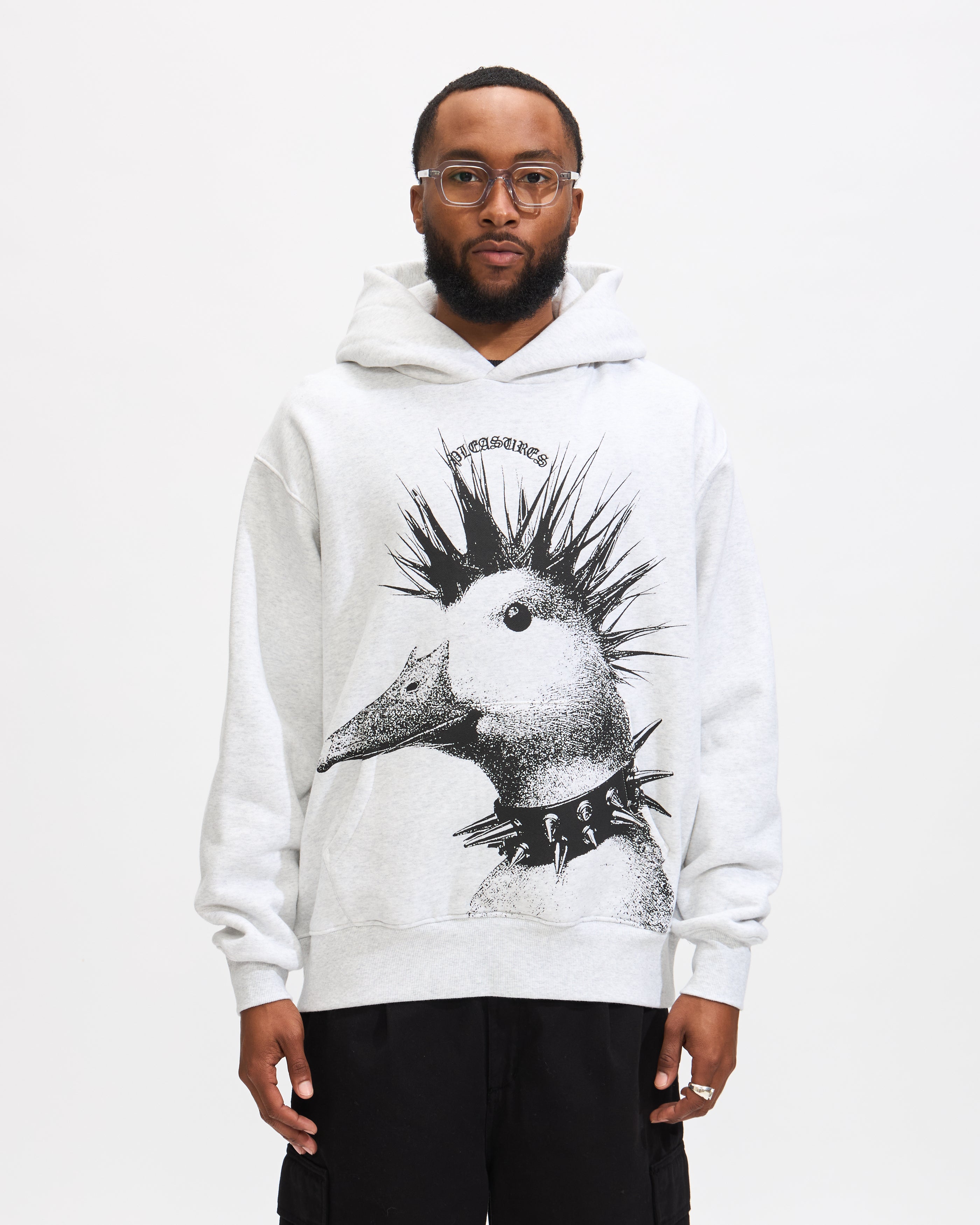 【 DUCKDIVE 】String eyelet pigment hooded sweatshirt_grey Grey Eyelet Hoodie – Racer Worldwide