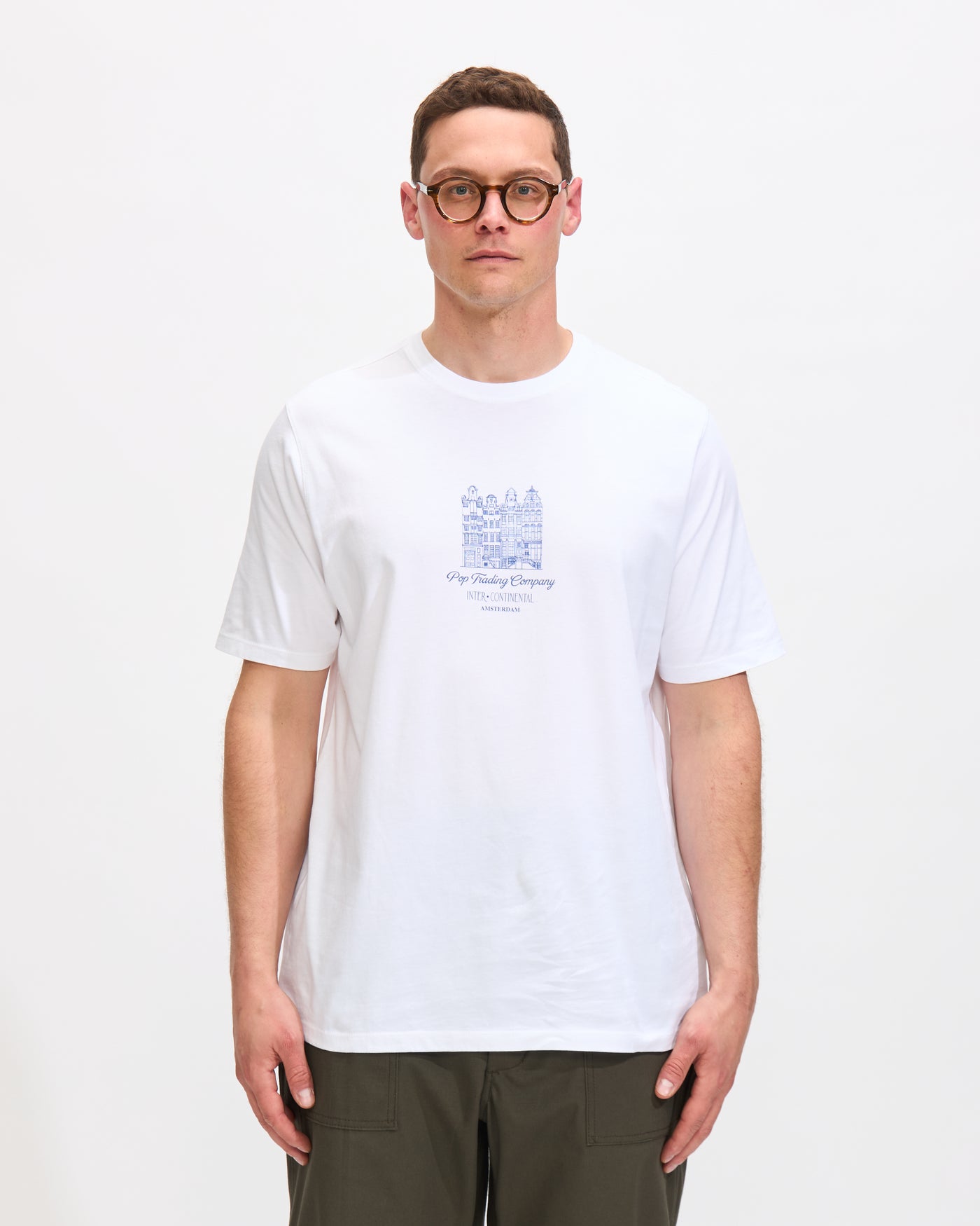 Pop Trading Company Continental T-Shirt in White Homme Essentials