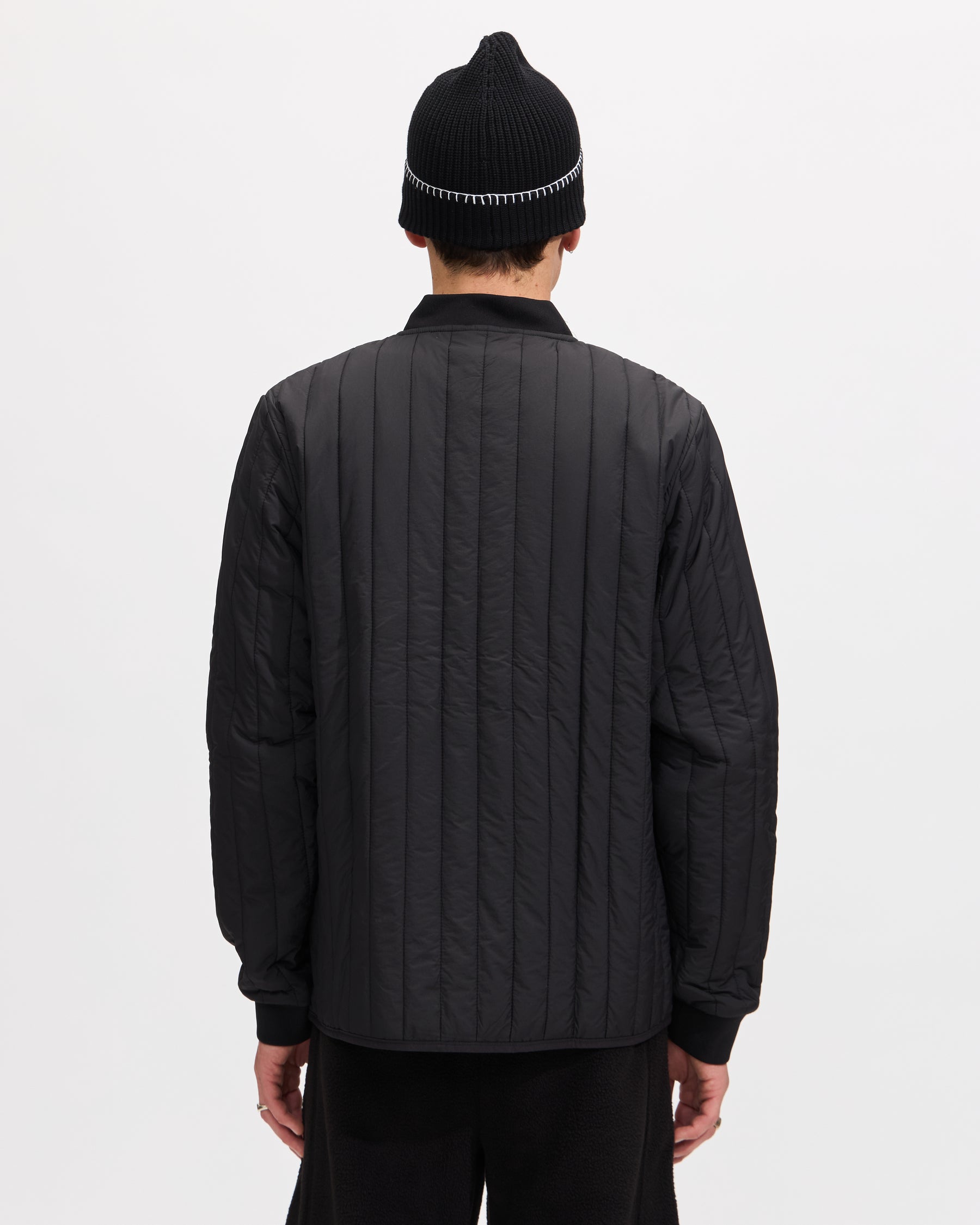 Rains Banja Liner Bomber Jacket in Black Homme Essentials