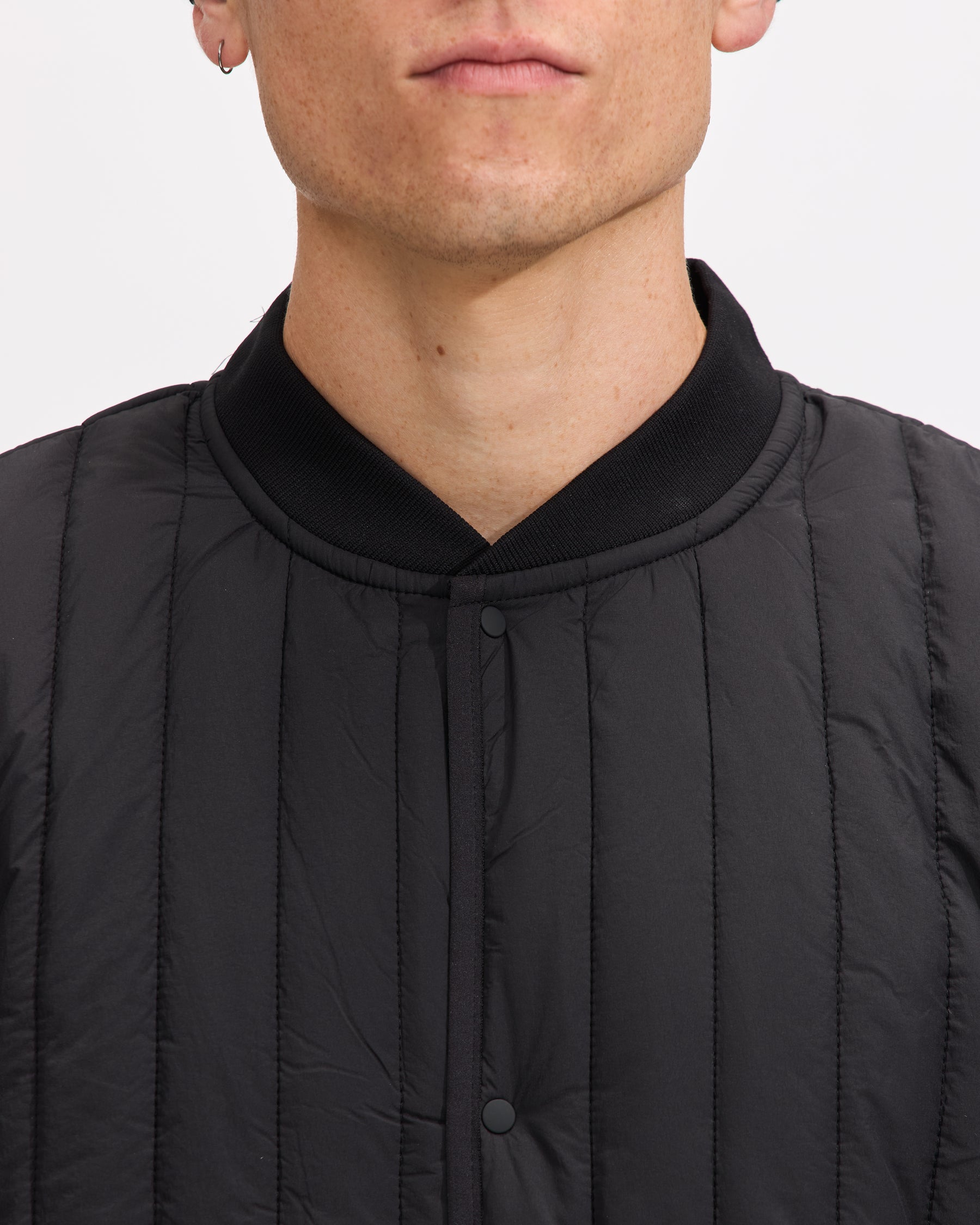 Rains Banja Liner Bomber Jacket in Black Homme Essentials