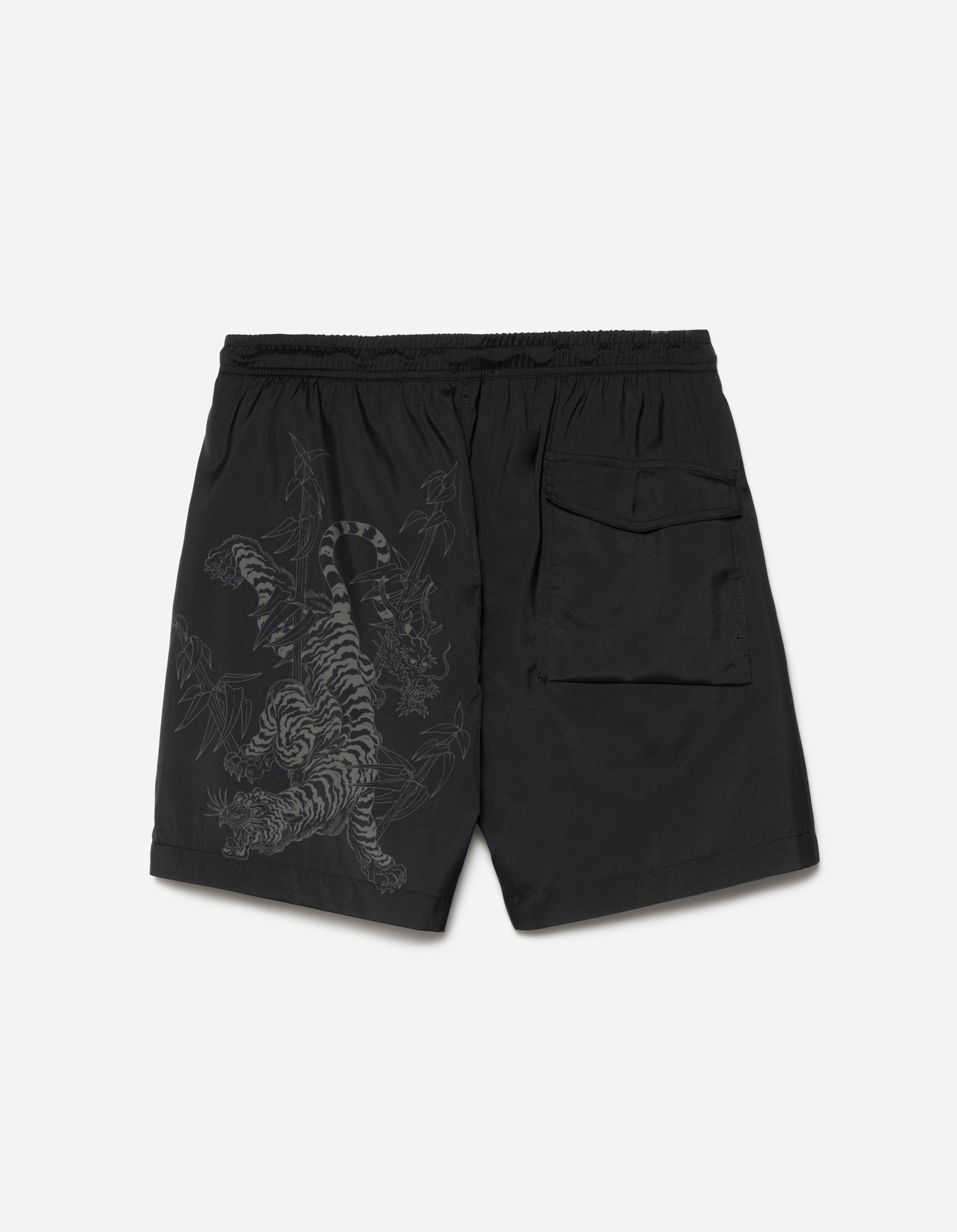 1274 Bamboo Tiger Swim Shorts in Black