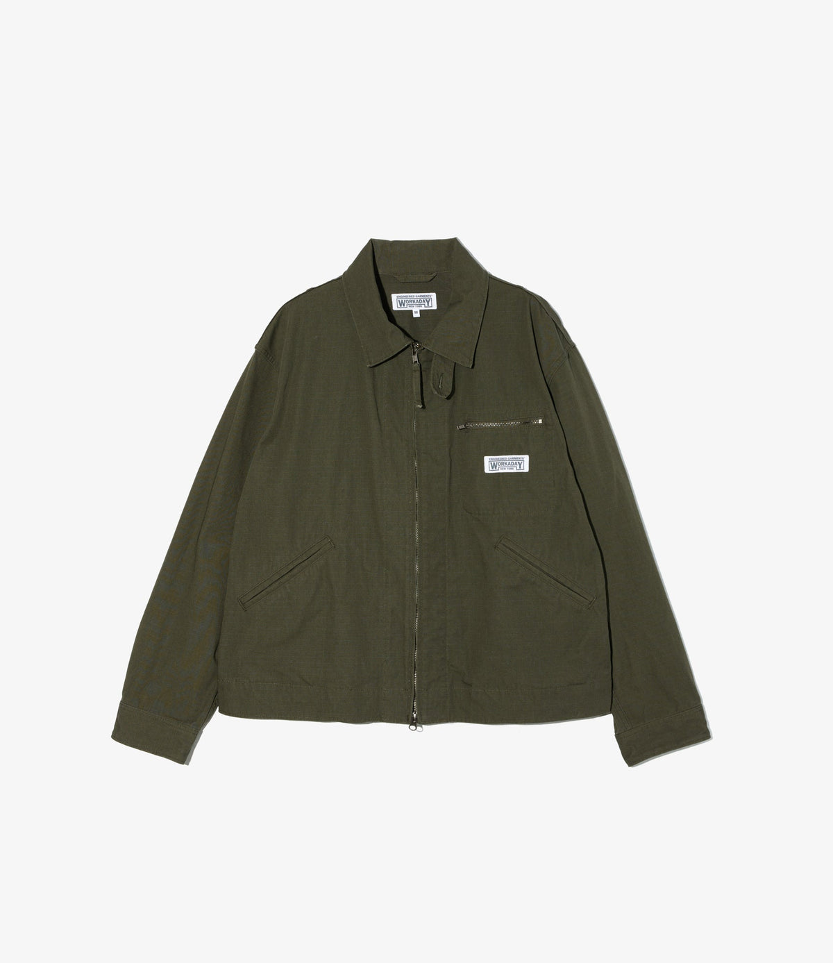 Short Jacket in Olive Heavyweight Cotton Ripstop