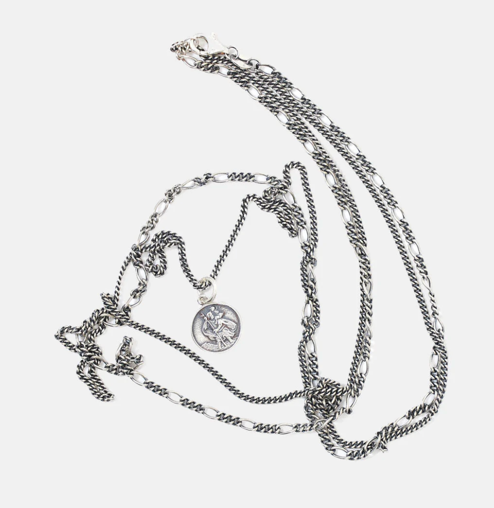 Silver St Christopher Multi Chain Necklace