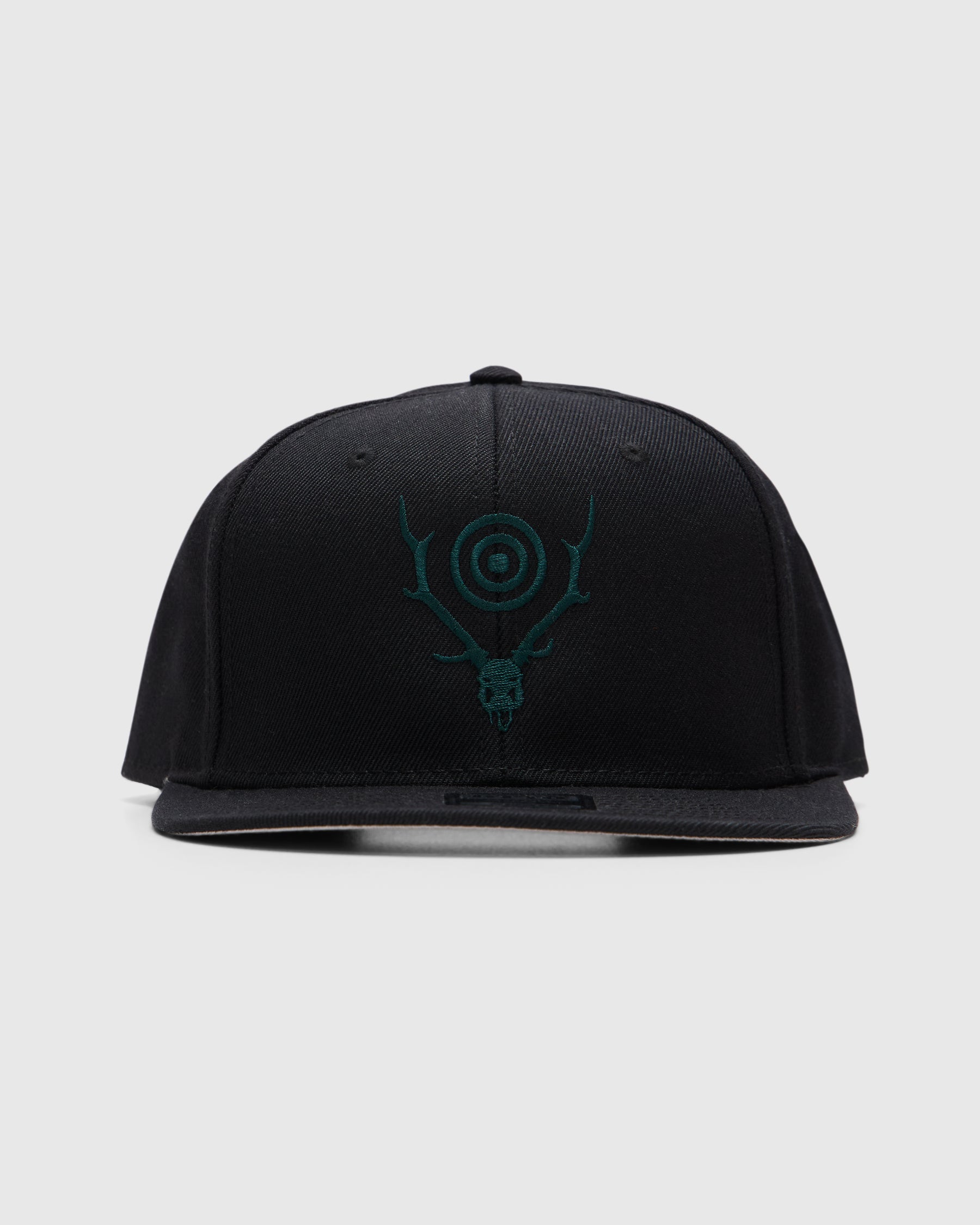 South2 West8 S&T Embroidered Baseball Cap in Black Homme Essentials