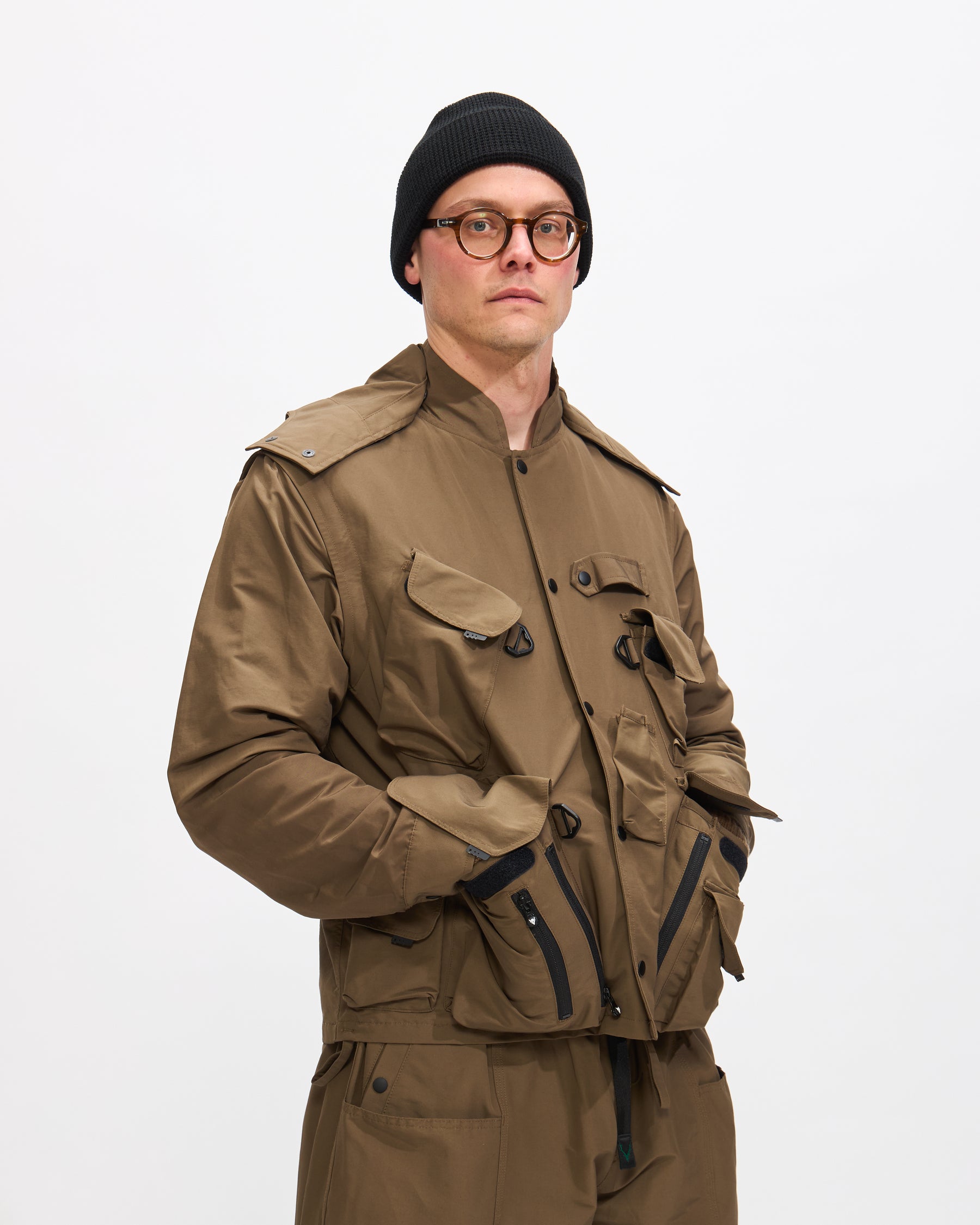 South2 West8 Tenkara Trout Parka in Olive C/N Grosgrain Homme Essentials