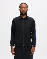 South2 West8 Trainer Jacket in Black Poly Smooth Homme Essentials