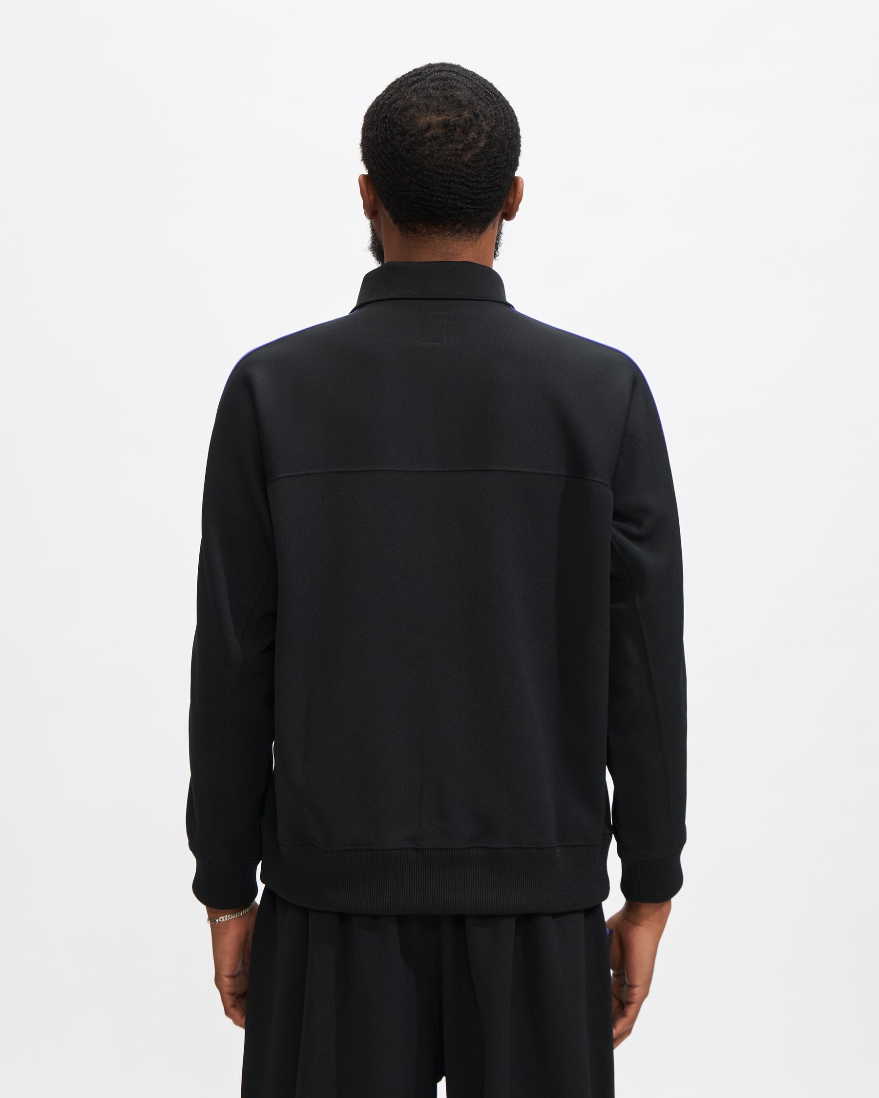 South2 West8 Trainer Jacket in Black Poly Smooth Homme Essentials