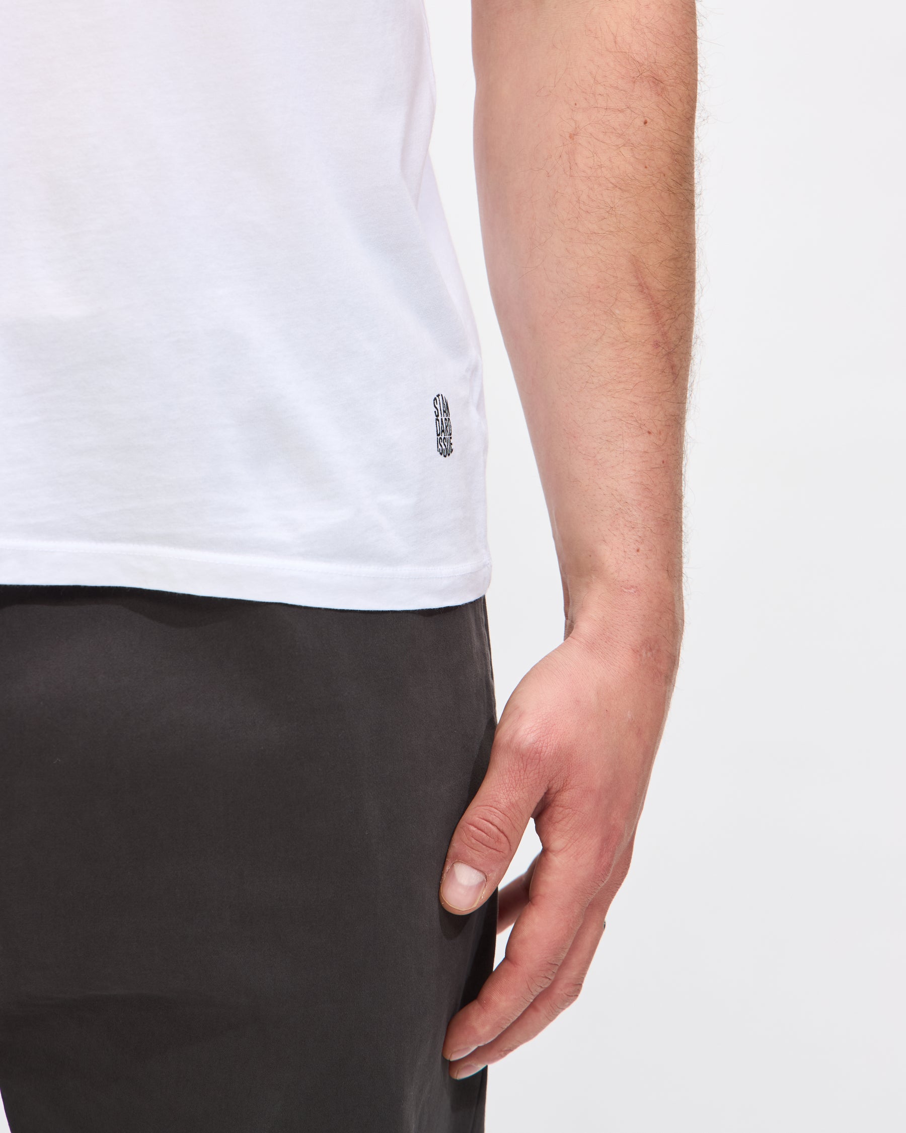 Standard Issue Fitted Tee in White Homme Essentials