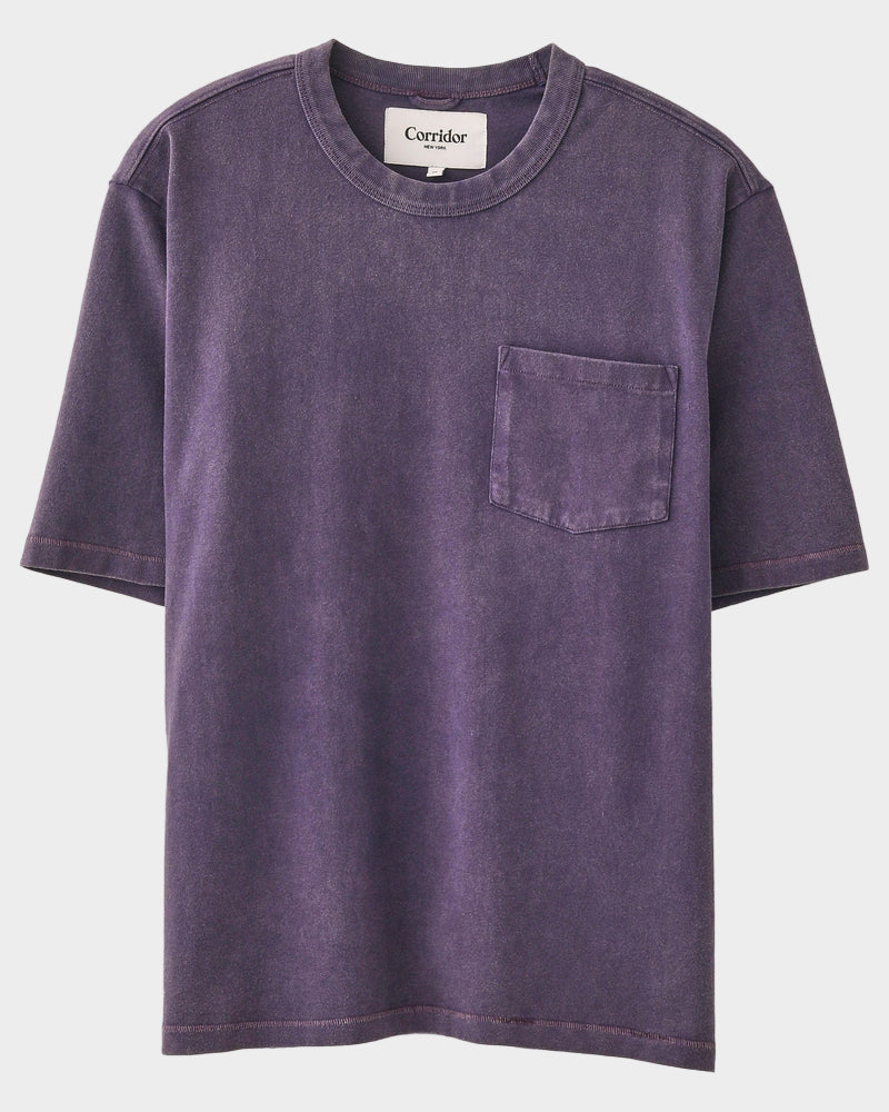 Corridor Garment Dye Tee in Purple : Homme Essentials