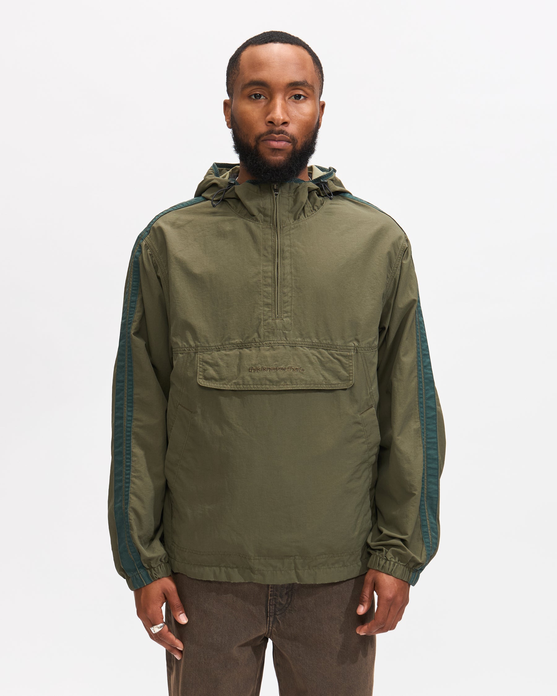 Thisisneverthat Anorak Jacket in Olive Homme Essentials