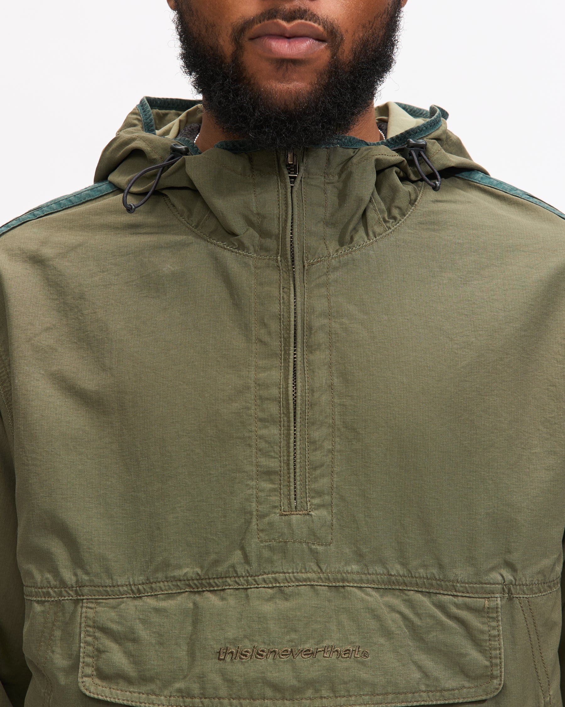 Thisisneverthat Anorak Jacket in Olive Homme Essentials