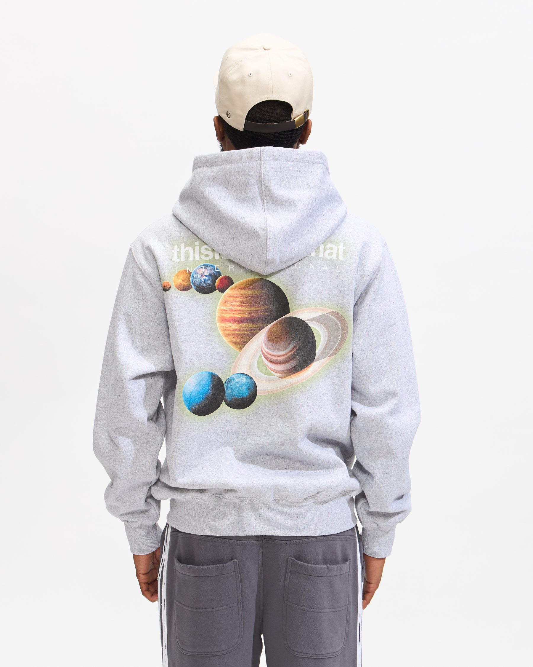 Thisisneverthat Solar System Hoodie in Heather Grey Homme Essentials