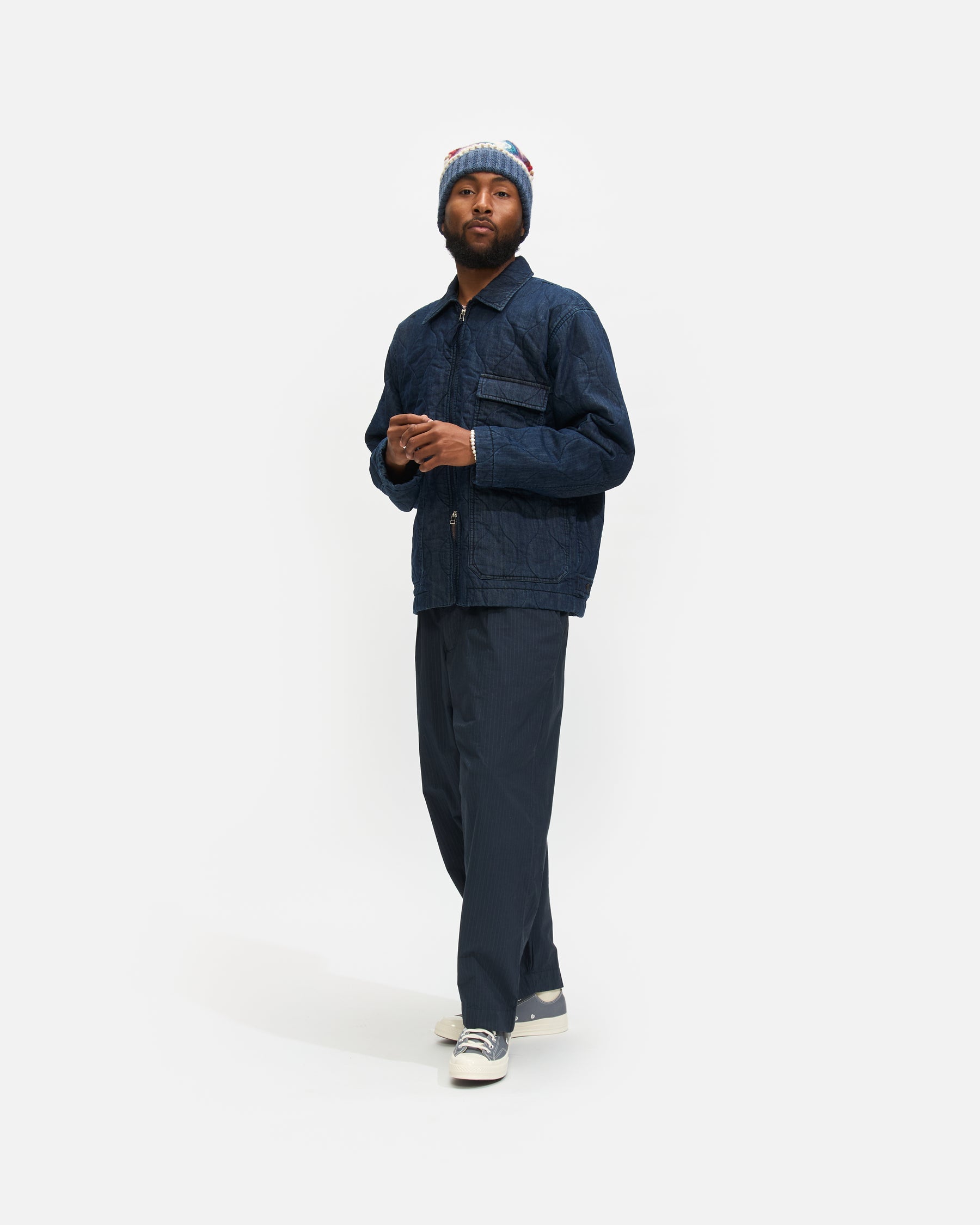 Universal Works Gower Jacket in Indigo Quilt Denim Homme Essentials