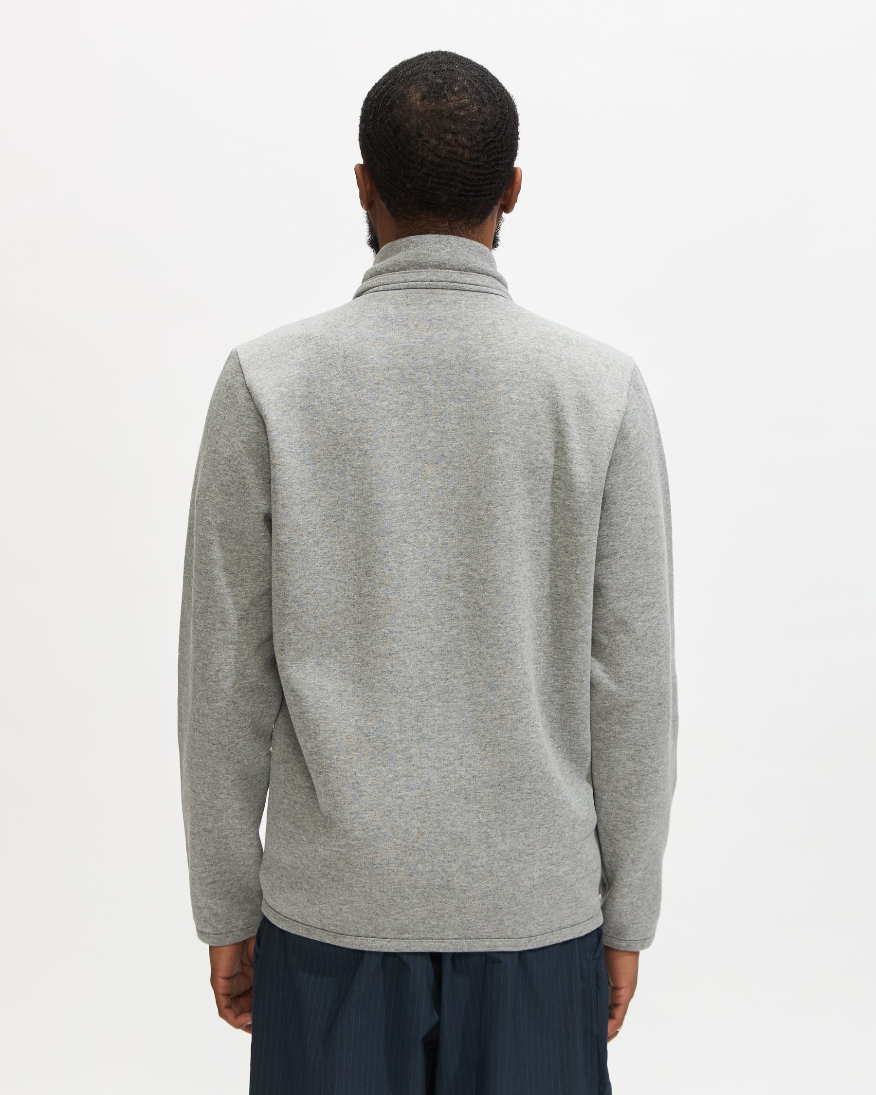 Universal Works Lancaster Jacket in Grey Marl Recycled Cotton Blend Jersey Homme Essentials
