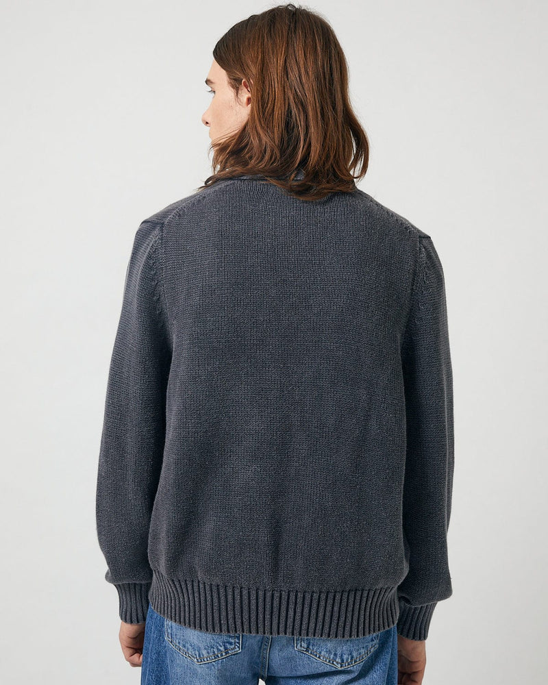 Acid Wash Cardigan in Black