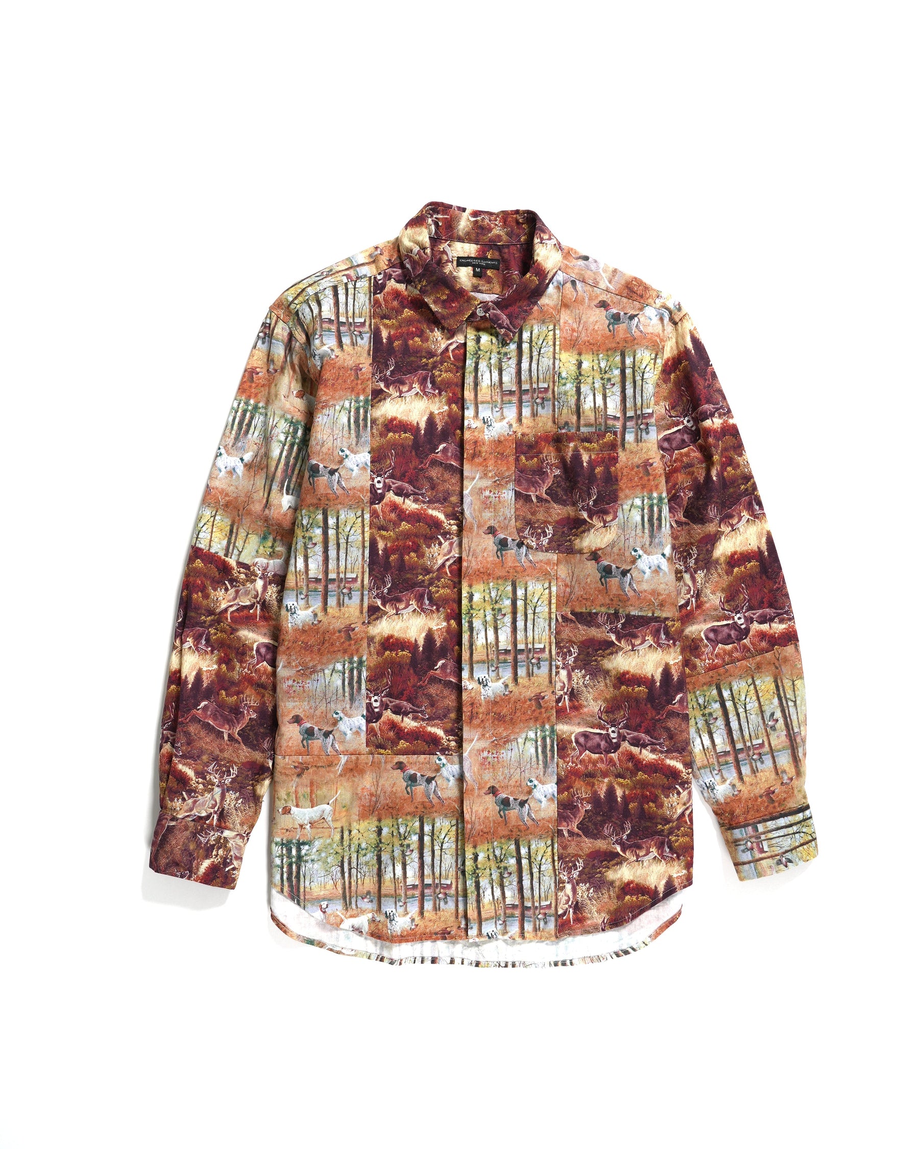 Combo Short Collar Shirt in Brown Deer Print