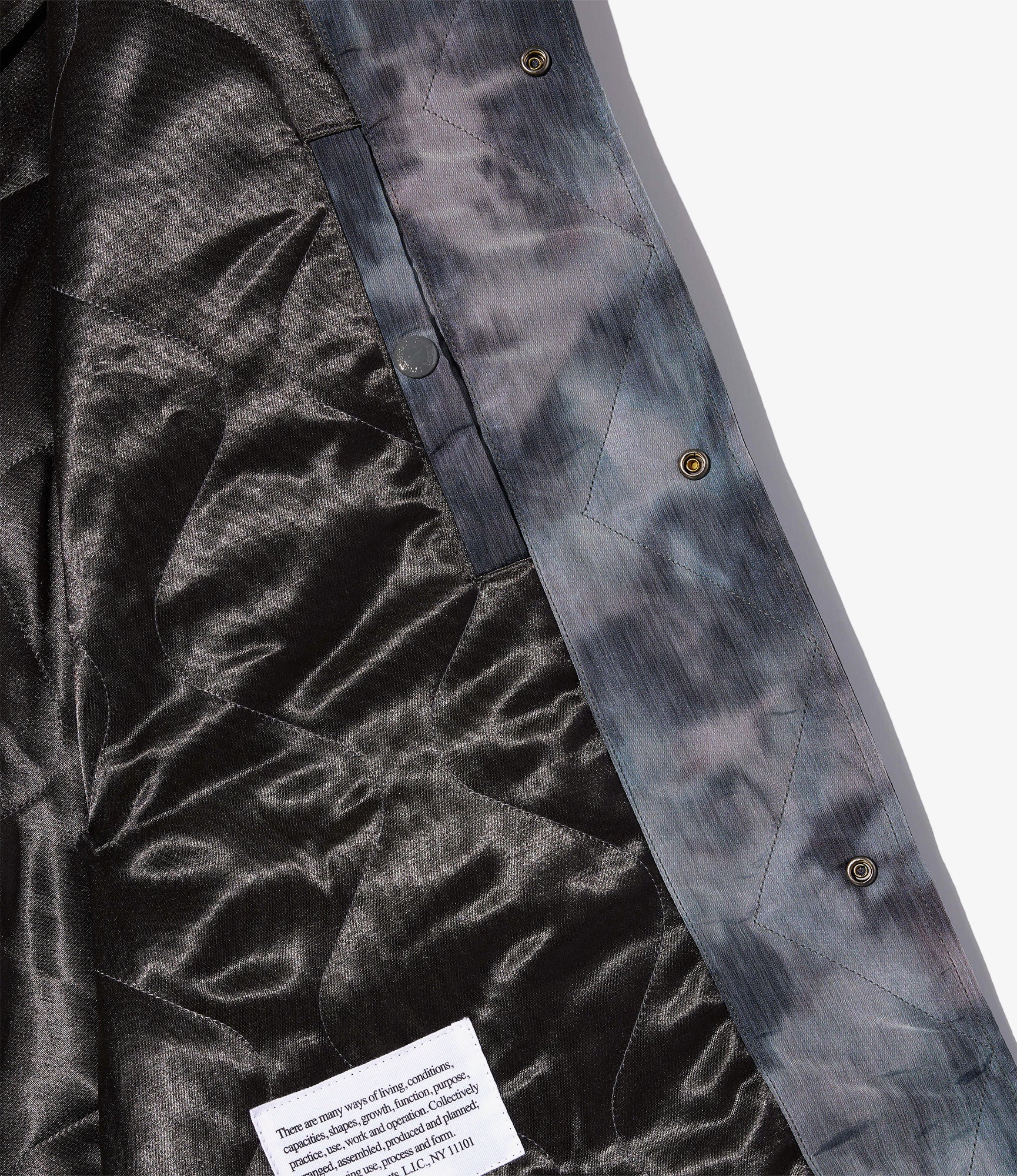 Wind Breaker in Charcoal Polyester Smoke Print