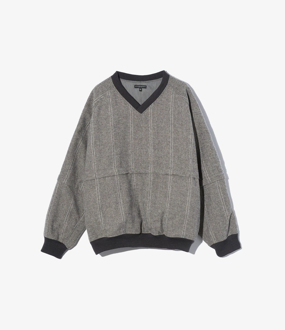 Wind Pull in Light Grey Wool Striped HB