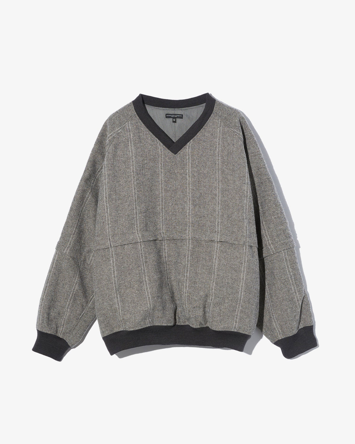 Wind Pull in Light Grey Wool Striped HB