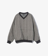 Wind Pull in Light Grey Wool Striped HB