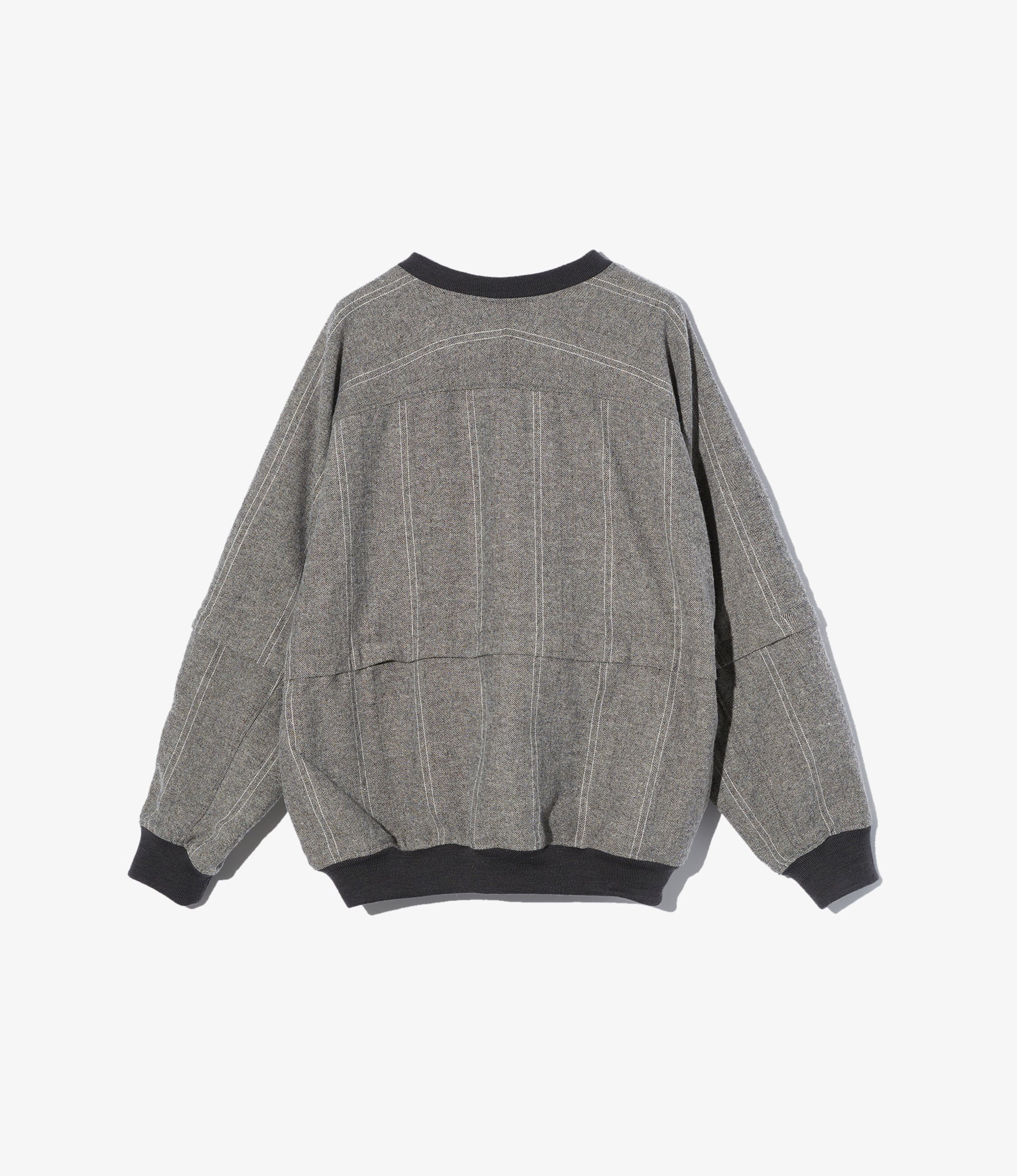 Wind Pull in Light Grey Wool Striped HB