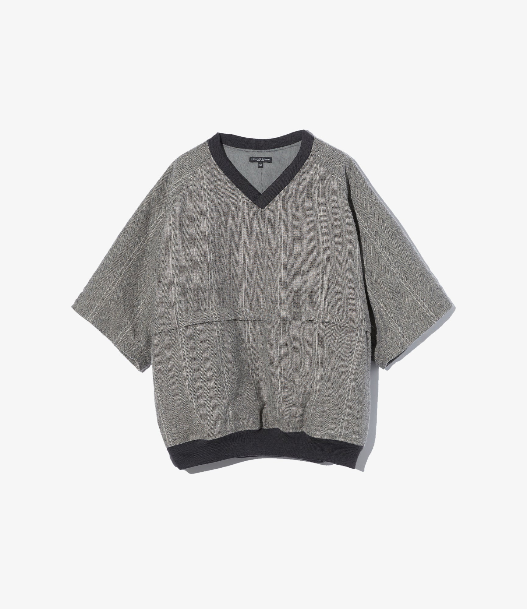 Wind Pull in Light Grey Wool Striped HB