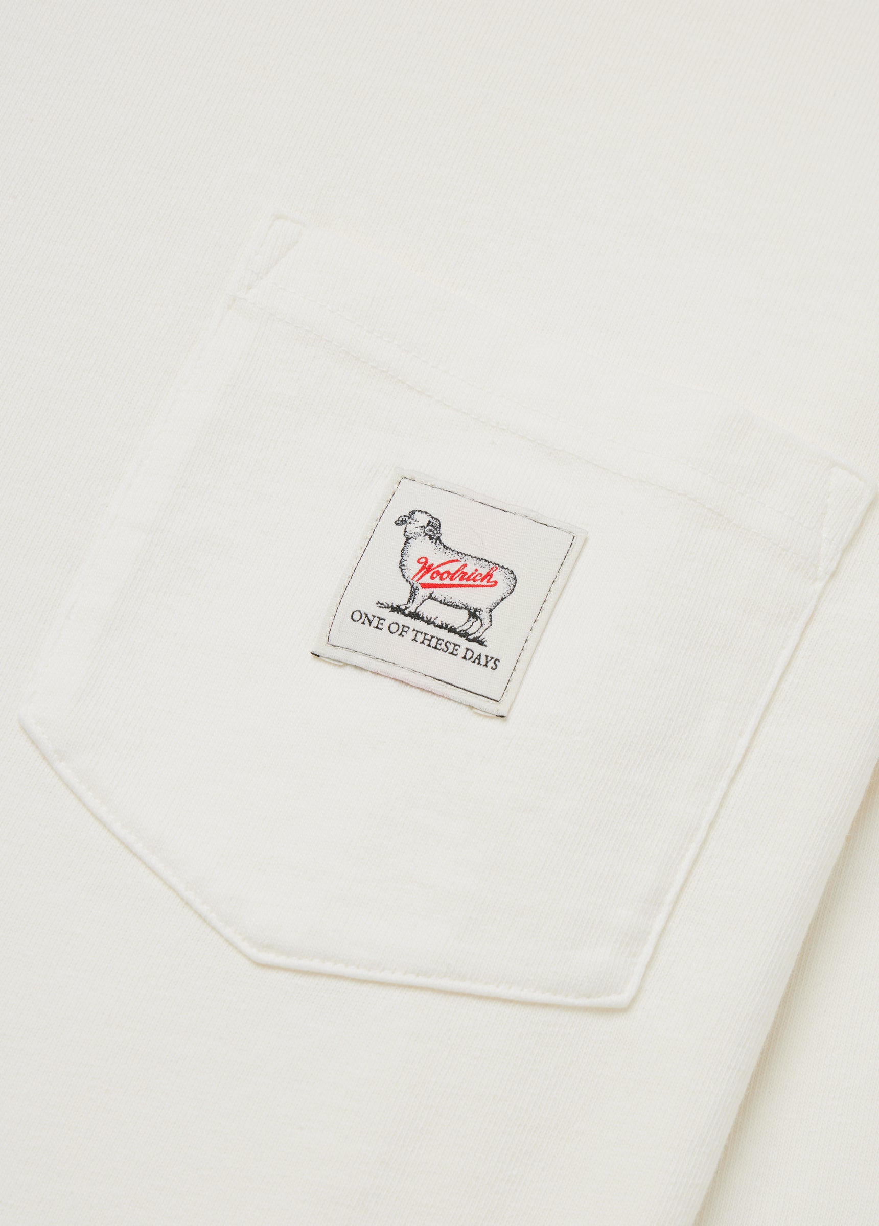 Woolrich Longsleeve Pocket Tee in Washed Bone