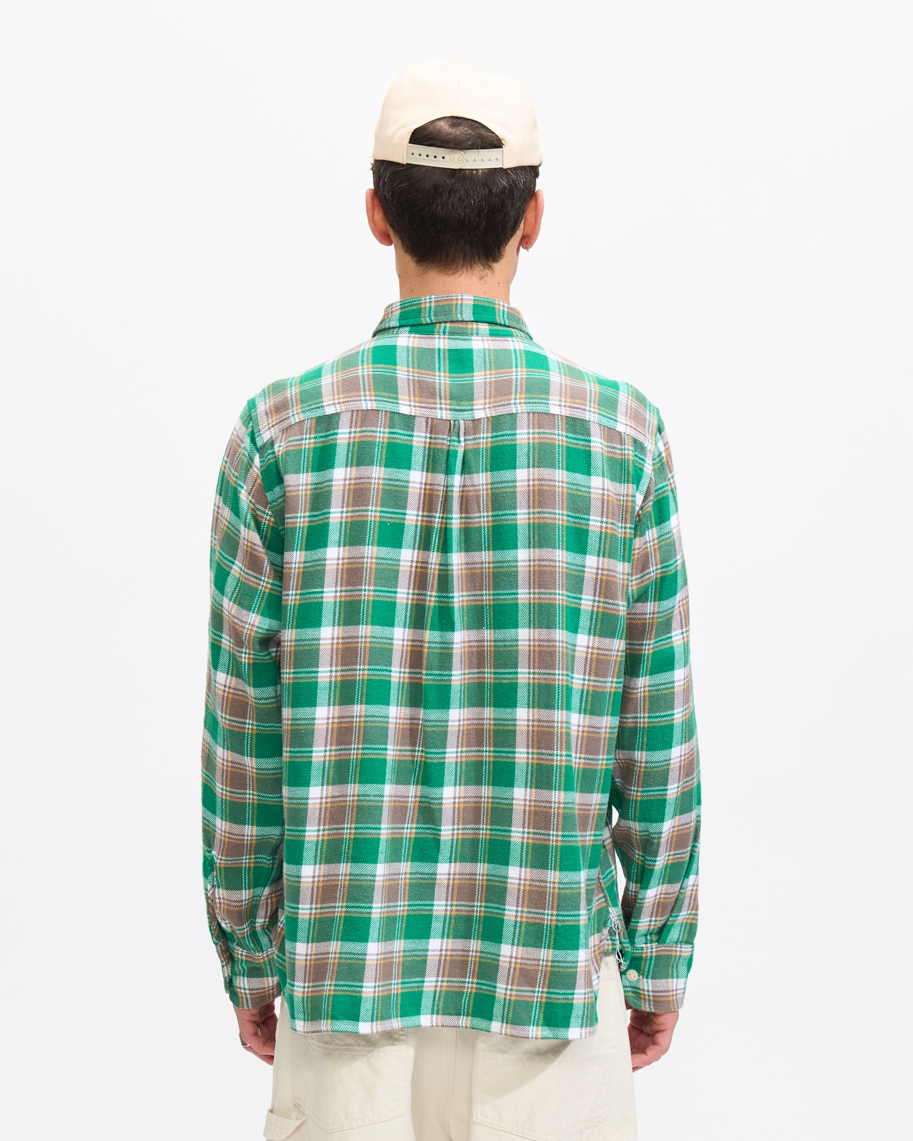 Wythe Washed Flannel Workshirt in Spring Pastures Homme Essentials