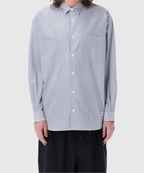 Cotton Striped Shirt in Navy Stripe
