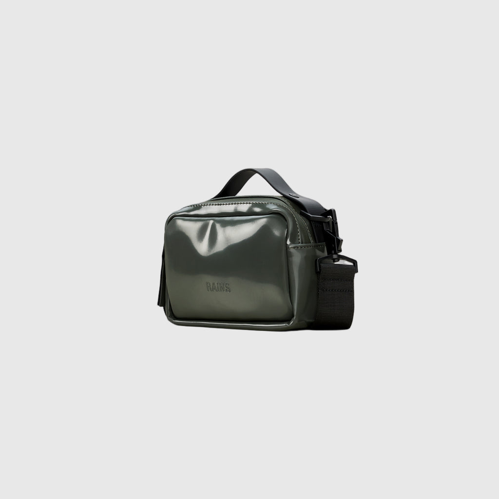 Green bag on a light gray background