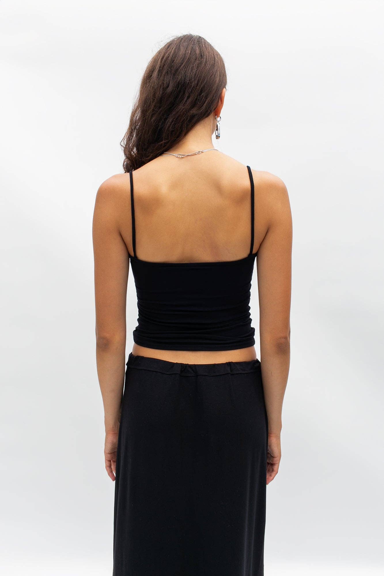 Eva Viscose Spaghetti Strap Camisole in Black
