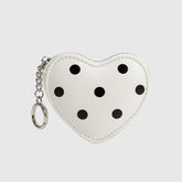 Puffy Heart Polka Dot Coin Purse Charm in White