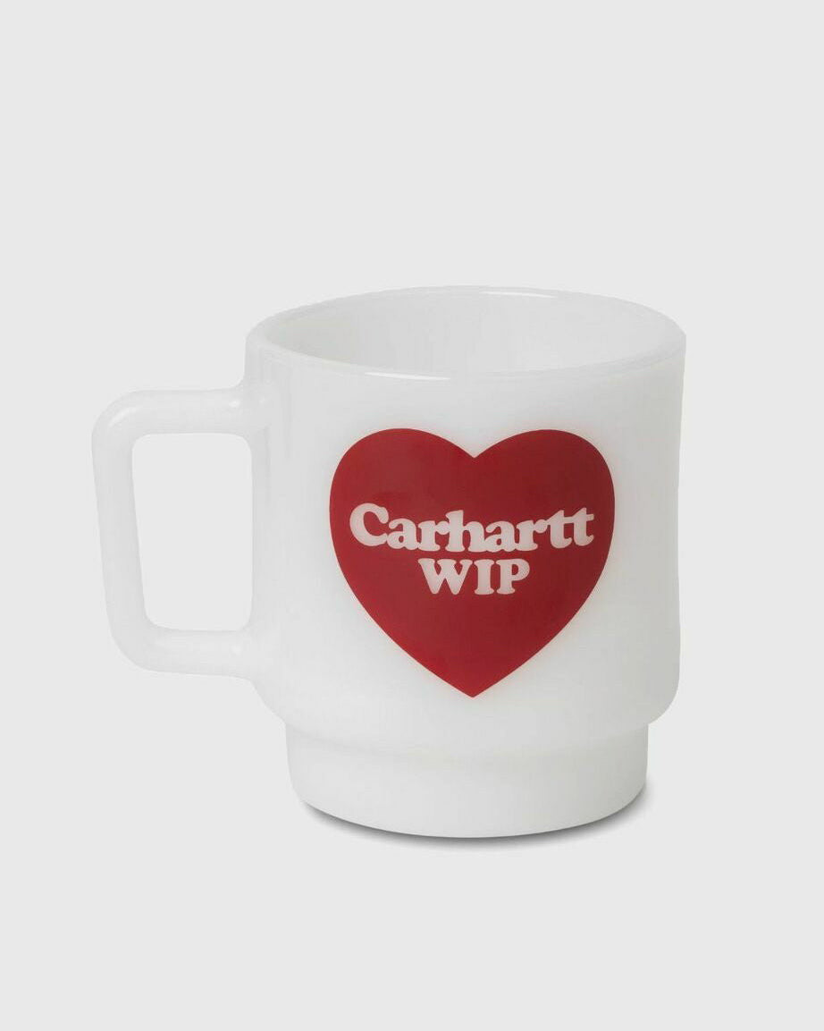 Heart Glass Mug in White