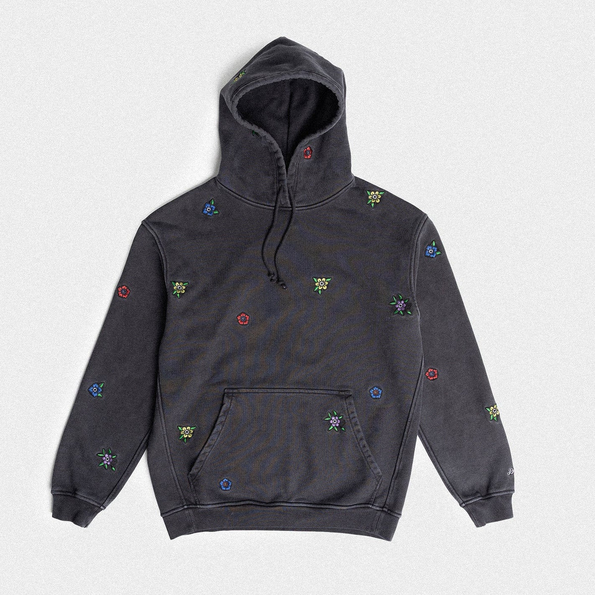 Ultra Heavyweight Floral Hoodie in Vintage Black