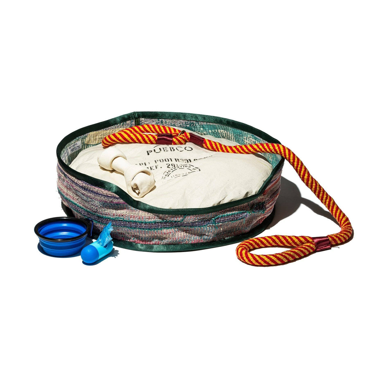 Vintage Kantha Quilt Pet Bed W/Cushion