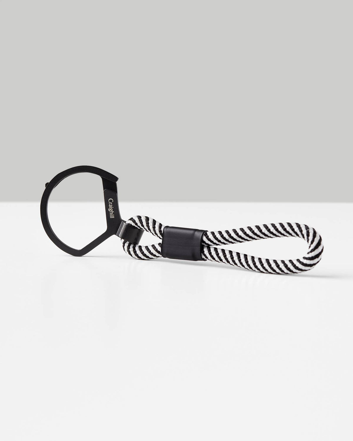 Rope Split Ring in White/Black