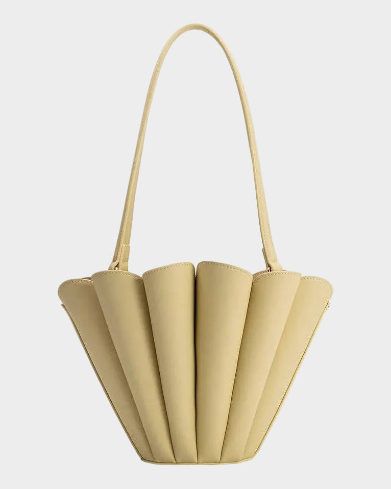 Shellie Yellow Recycled Vegan Leather Shoulder Bag