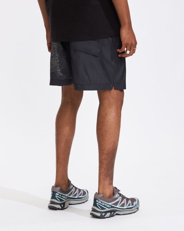 1274 Bamboo Tiger Swim Shorts in Black