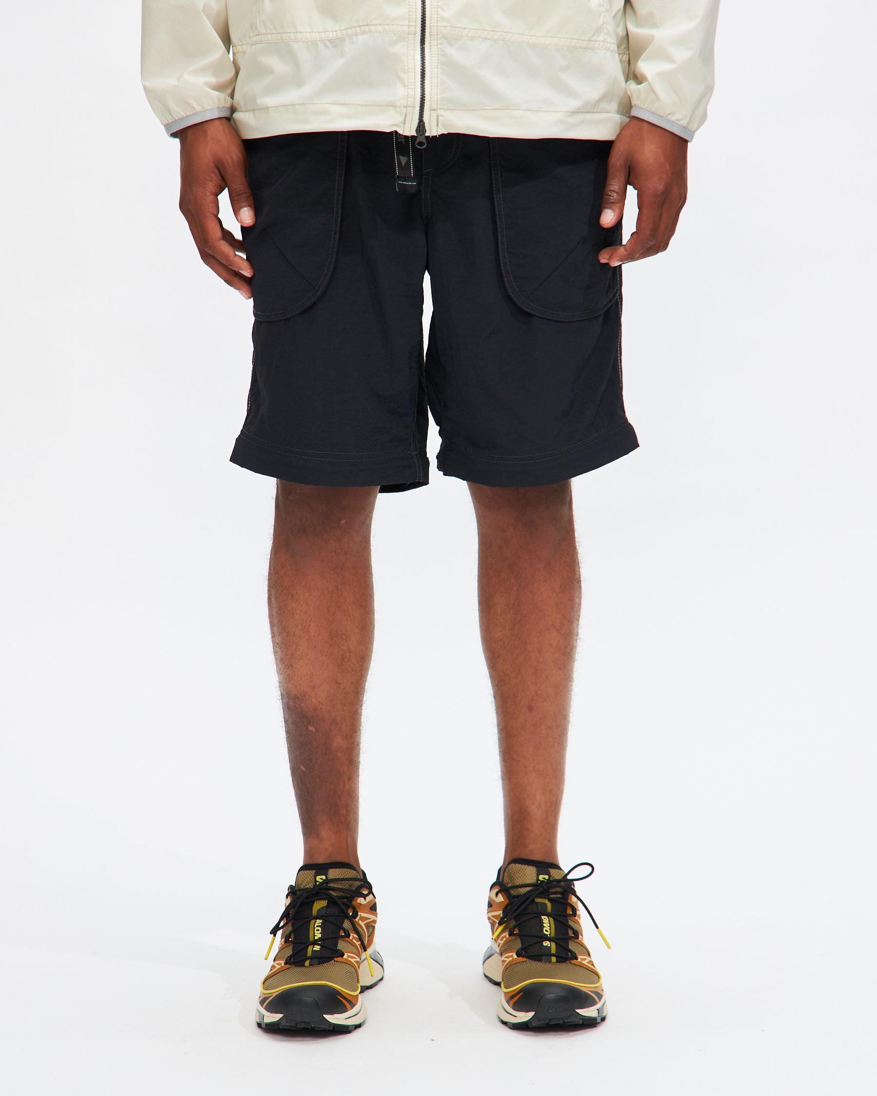 Nylon Taffeta Hiker 2Way Pants in Black