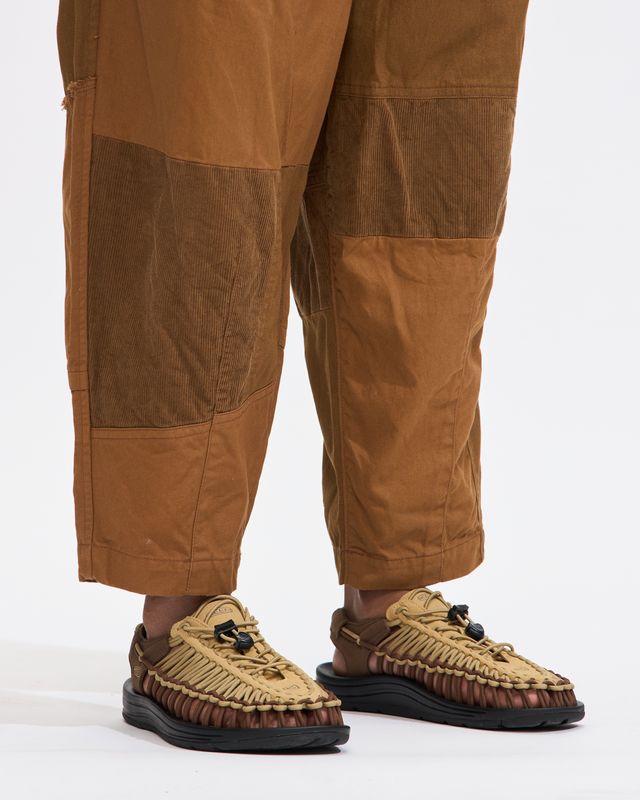 Multi Fabric Pant in Brown