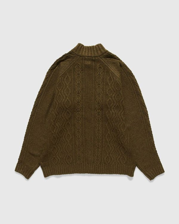Santiago Zip Cardigan in Green