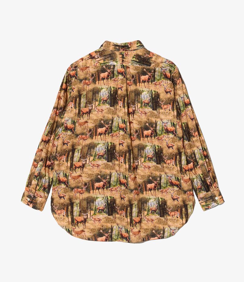 19 Century BD Shirt in Brown Cotton Deer Print