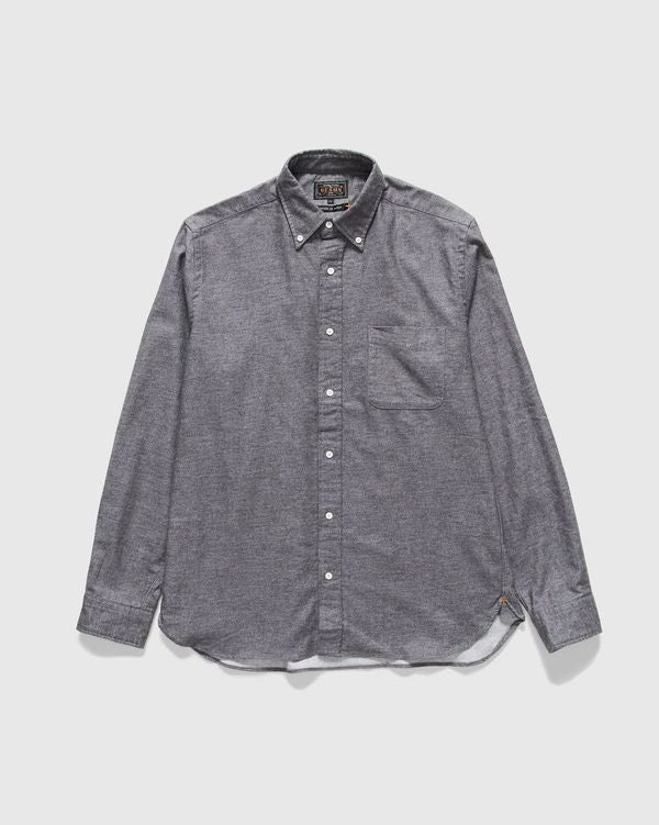 Beams Plus B.D. Flannel Solid in Grey | Homme Essentials
