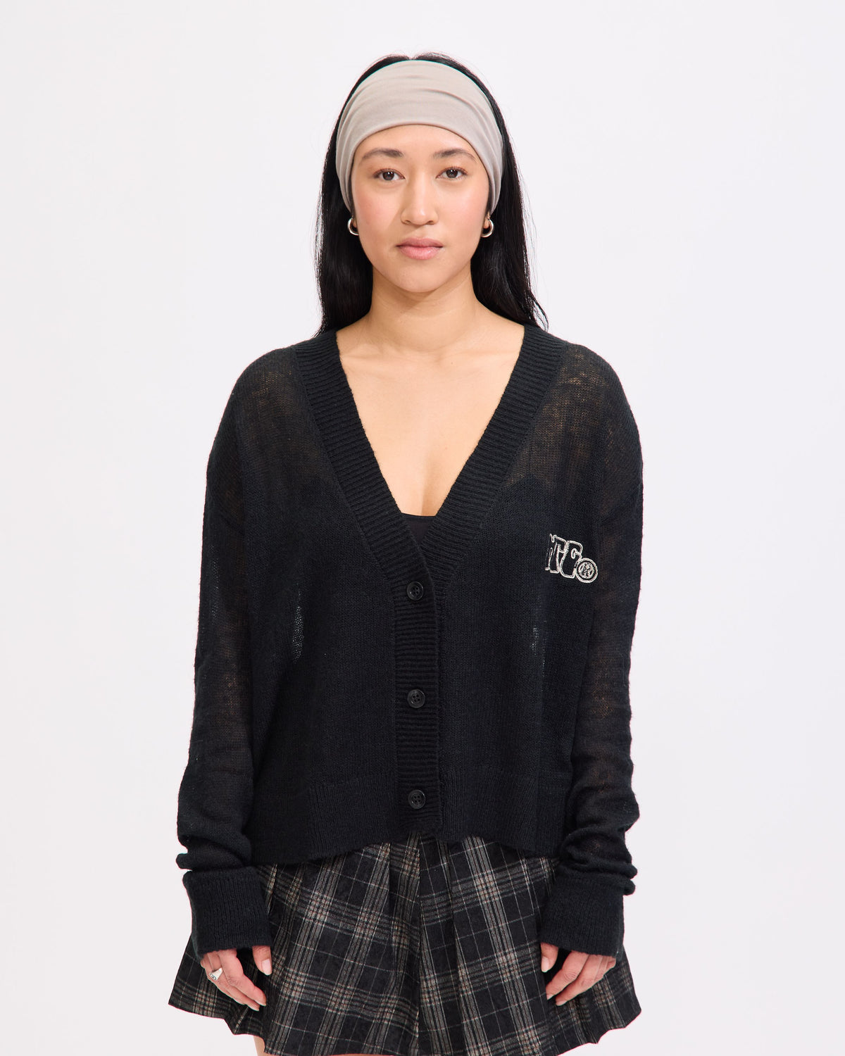Womens Mohair Cardigan in Black